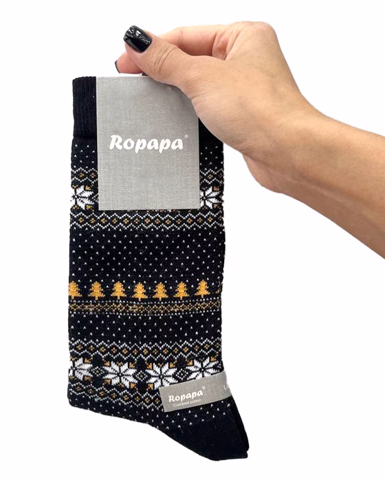 جوراب ساقدار طرح کاج زنانه ROPAPA